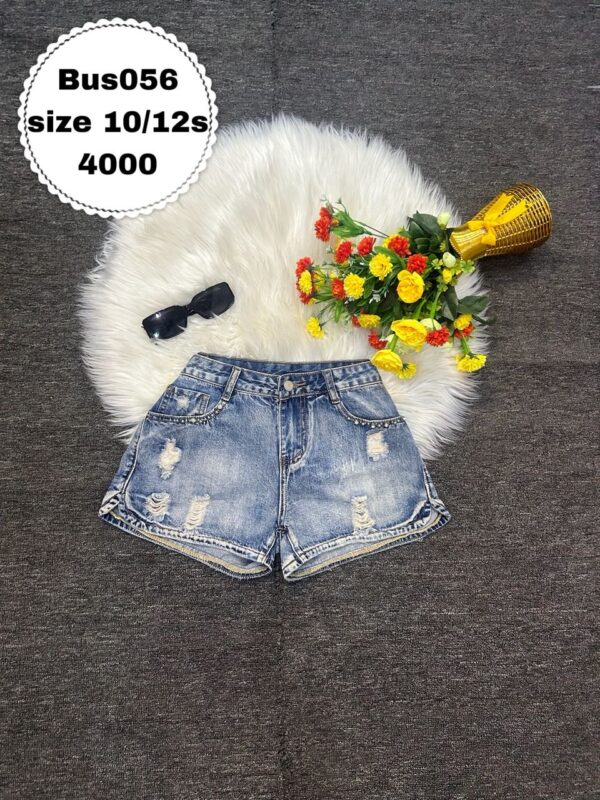 Ripped blue bumshort Size 10/s12