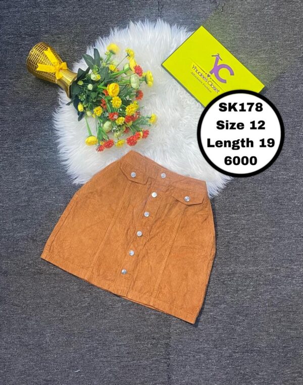 Yellow corduroy Skirt Size 12 L 19”