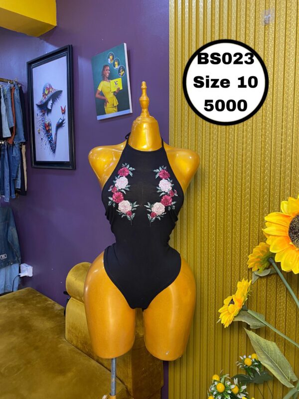 Halter neck open back bodysuit Size 10