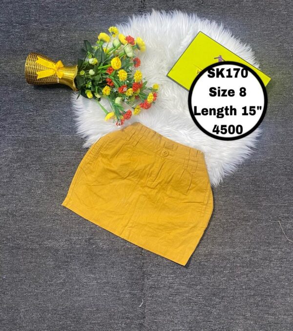 Mustard yellow Jean Skirt Size 8 L 15”