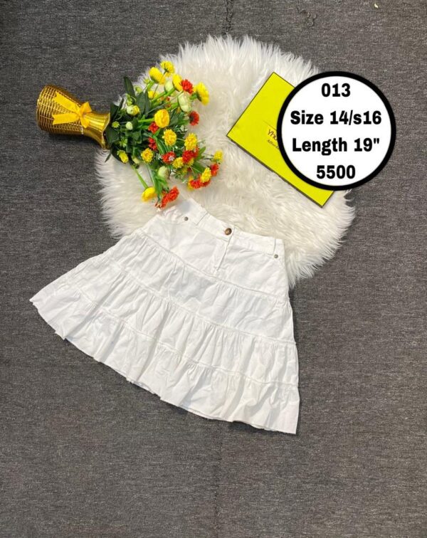 White Jean tennis Skirt Size 14/s16 L 19”