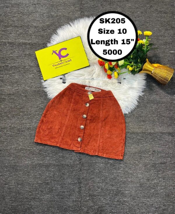 Maroon corduroy Skirt Size 10 L 15”