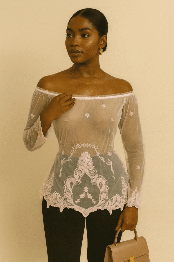 Beautiful off the shoulder mesh top Size 14