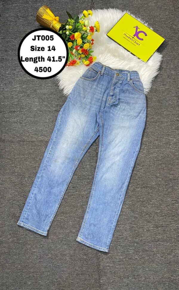 Plain Blue Jean Trouser Size 14, L 41.5