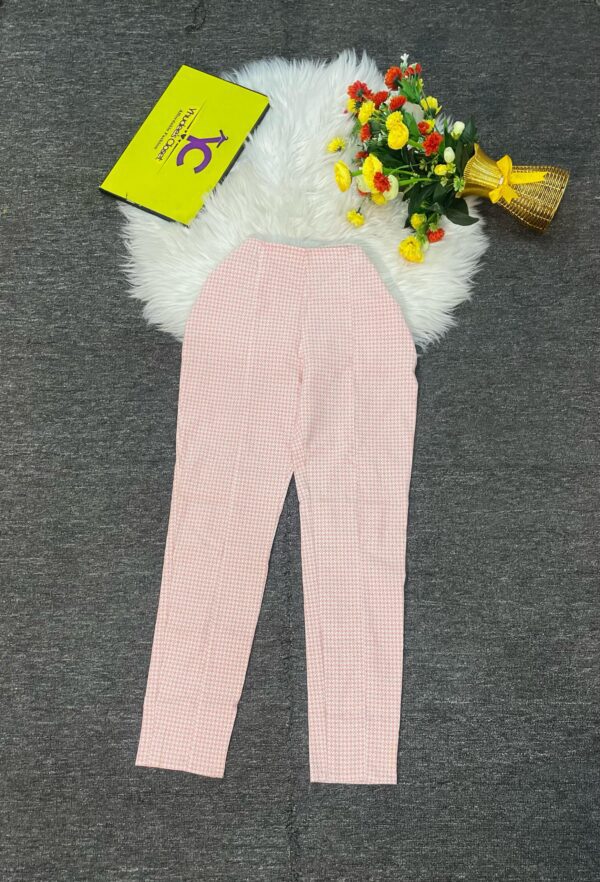 Pink Check Pant Trouser Size 10, L 36.5