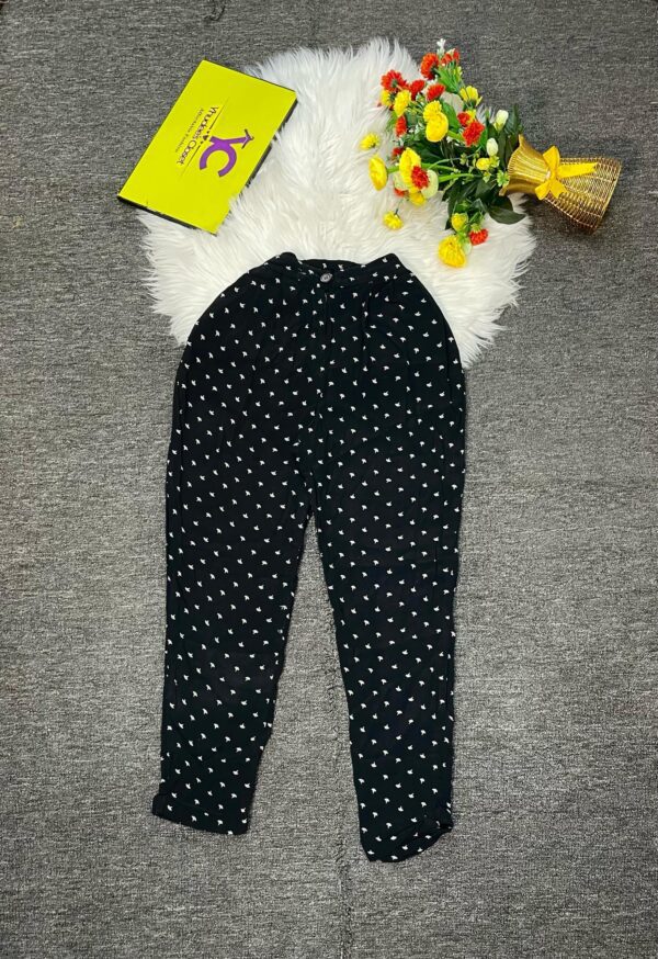 Black Print Palazzo Pants  Size 10/12 L 38