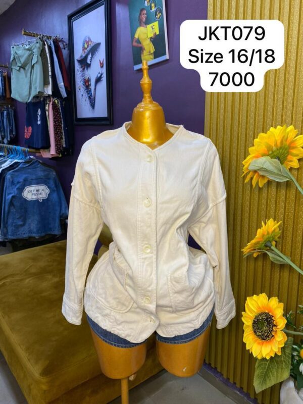 White Jean Jacket Size 16/18