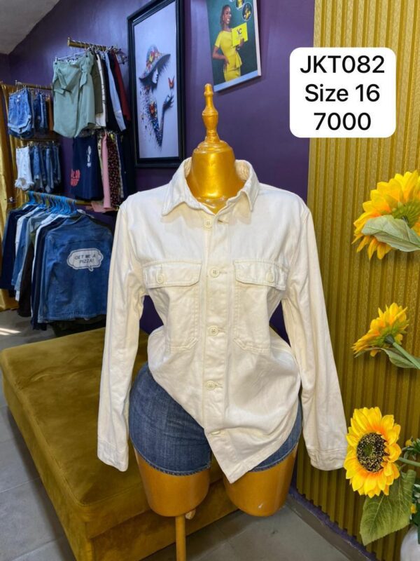 White Cargo-like Jean Jacket Size 16