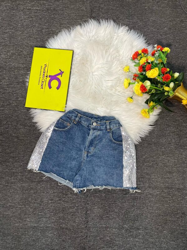 Blue with Side Design Bum Short Size 8/10