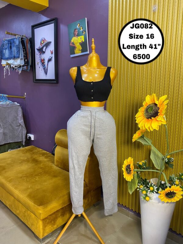 Grey Plain Joggers Size 16, L 41