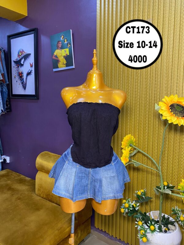 Black Tube Crop Top Size 10-14