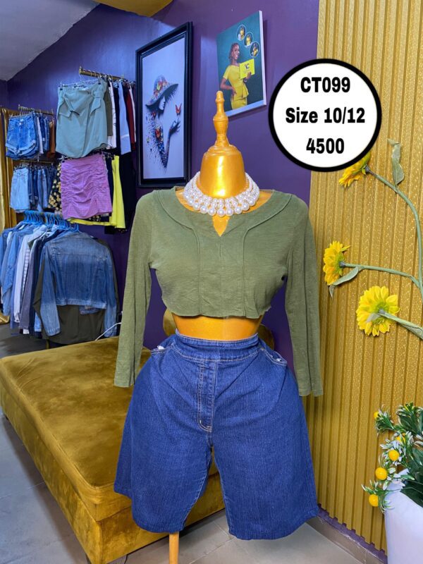 Green Crop Top Size 10/12