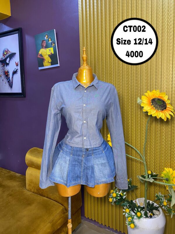 Blue Long Sleve Crop Size 12/14