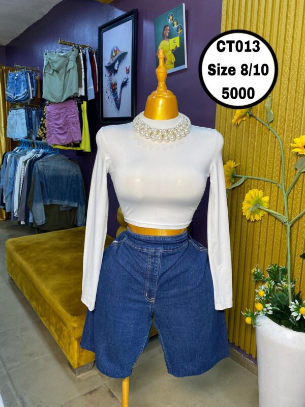 White Long Sleeve Crop Size 8/10