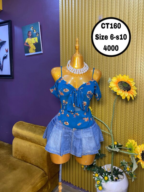 Blue Sleveless Crop Size 6-10