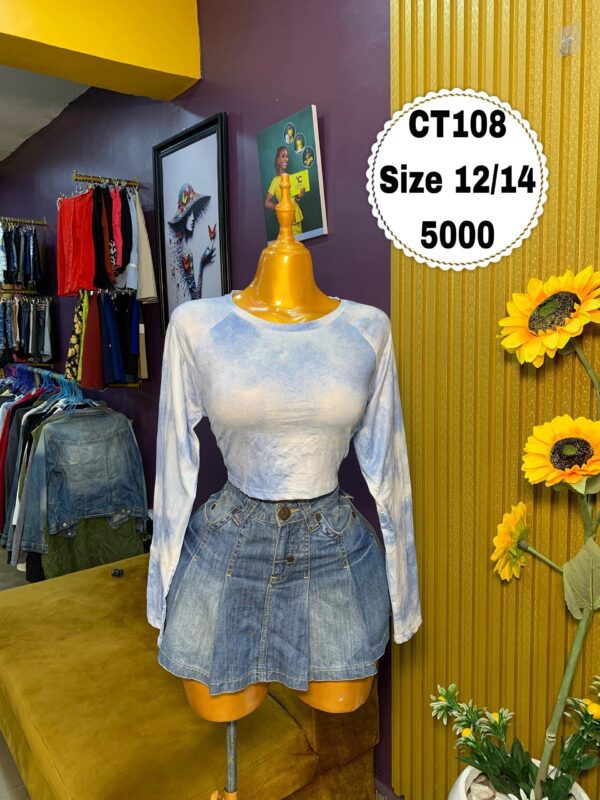 Sky Blue Crop Top Size 12/14