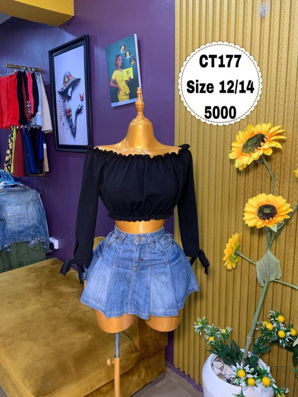 Black Crop Top Size 12/14