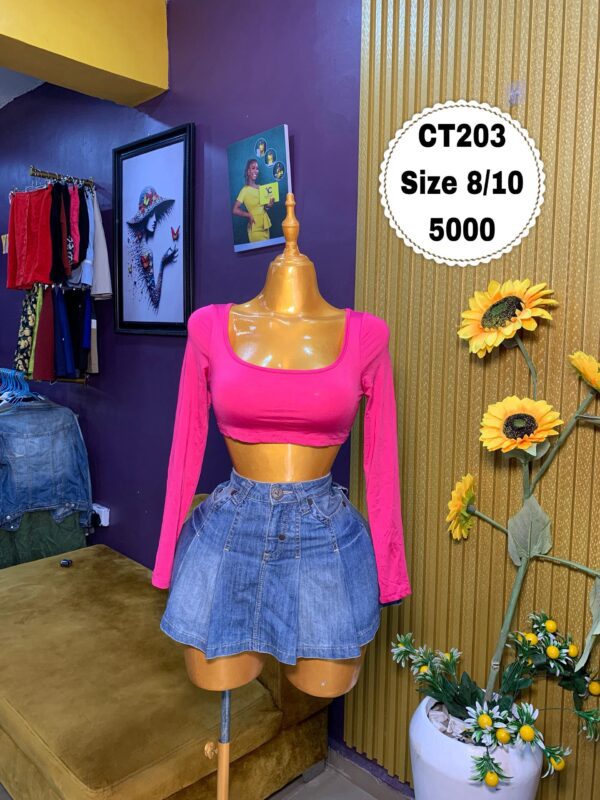 Long Sleeve Pink Crop Size 8/10