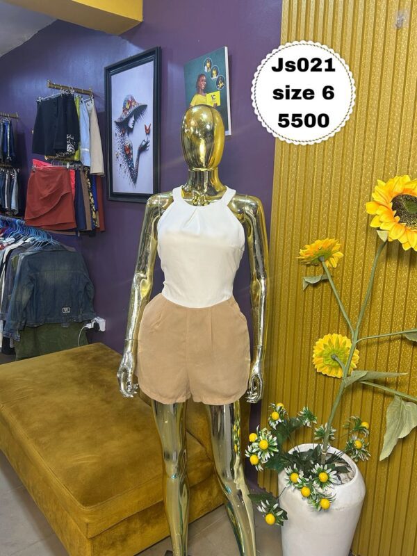 Brown & White Jump Suit Size 6