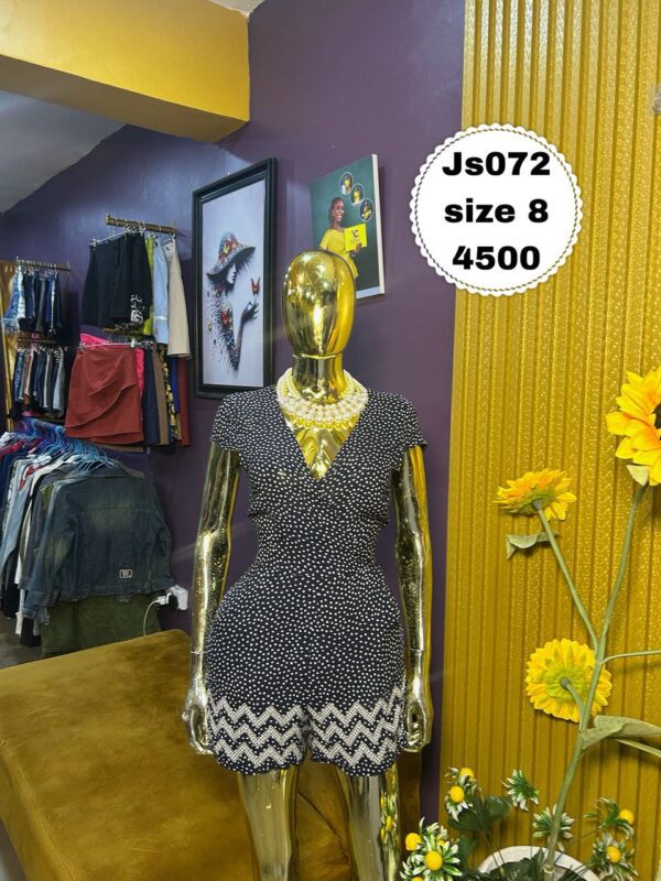 White Dotted Jump Suit Size 8