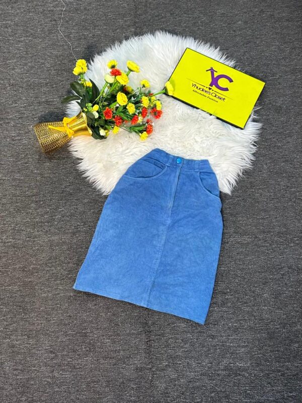 Blue corduroy Skirt Size 8 L 20”
