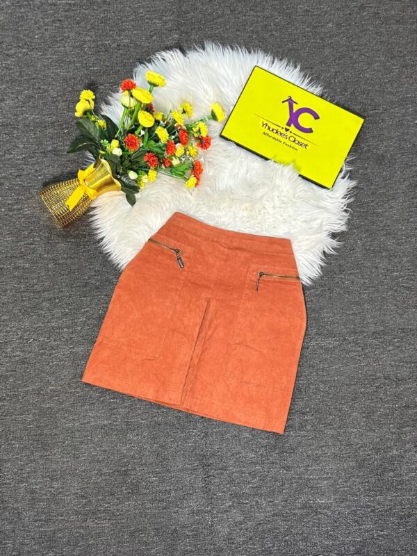 Orange corduroy skirt Size 10/s12  L 18”