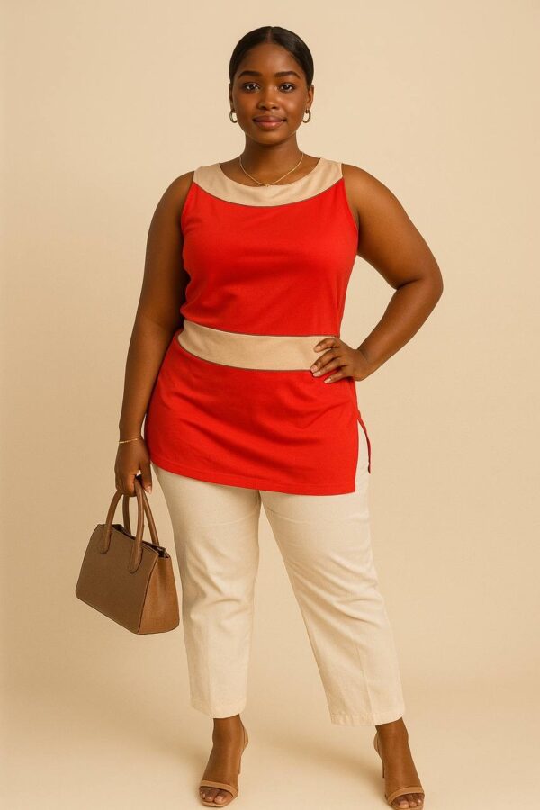 Sleeveless Red Top - Size 12/14