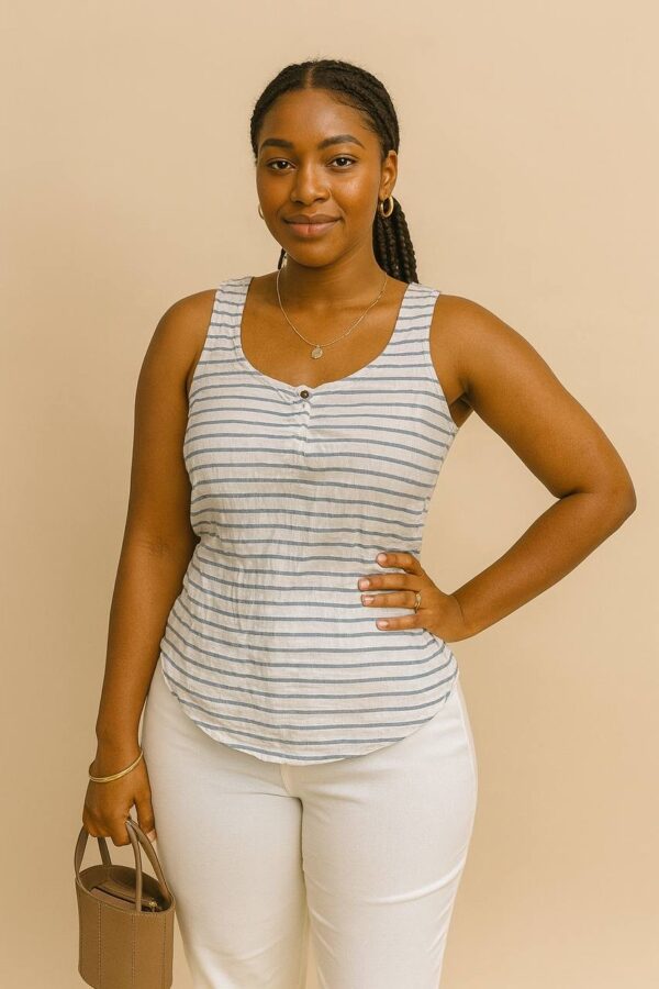 Sleeveless Striped Top - Size 12