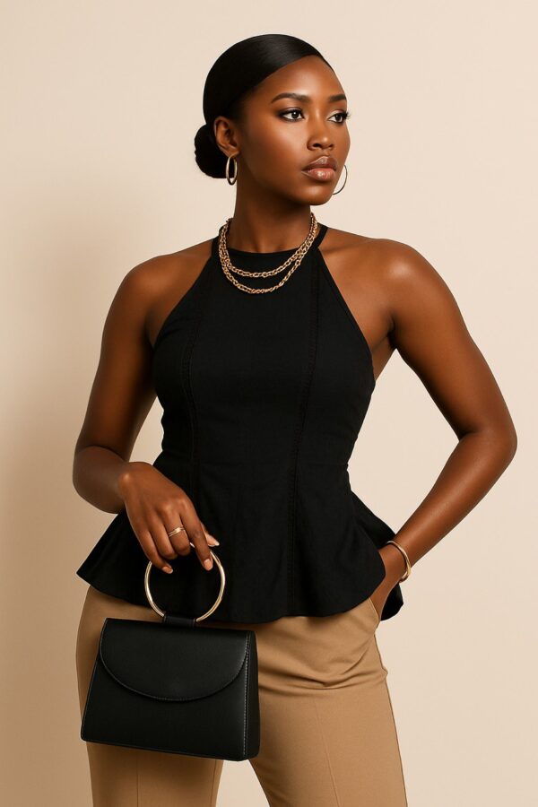 Sleeveless black flay top Size 10