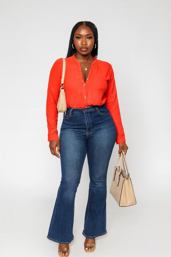 Pretty orange cotton top size 10