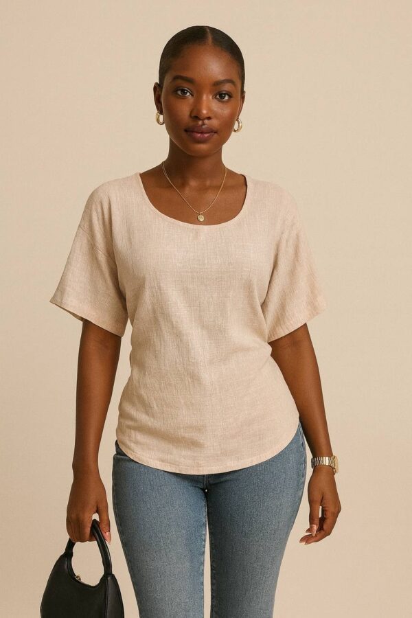 Nude color cotton top Size 20