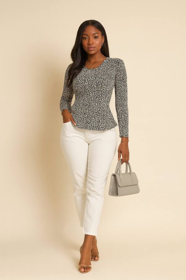 Monotone floral cotton top Size 12/14