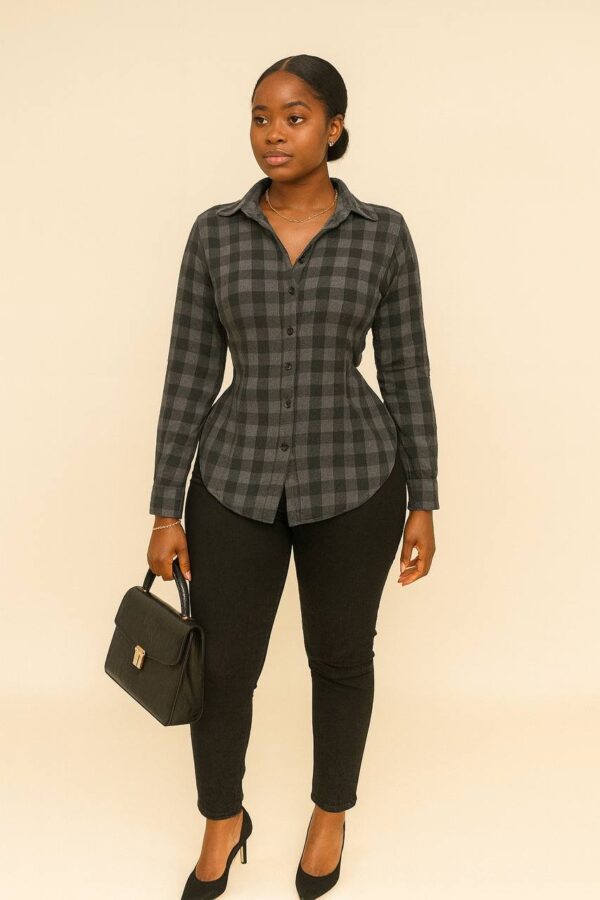 Black checkered shirt Size 10