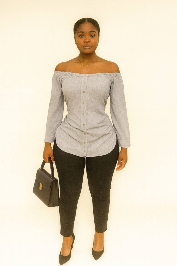 Striped off shoulder top Size 10/12