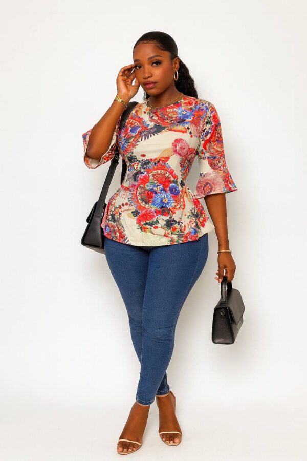 Beautiful floral chifffon top Size 12/14