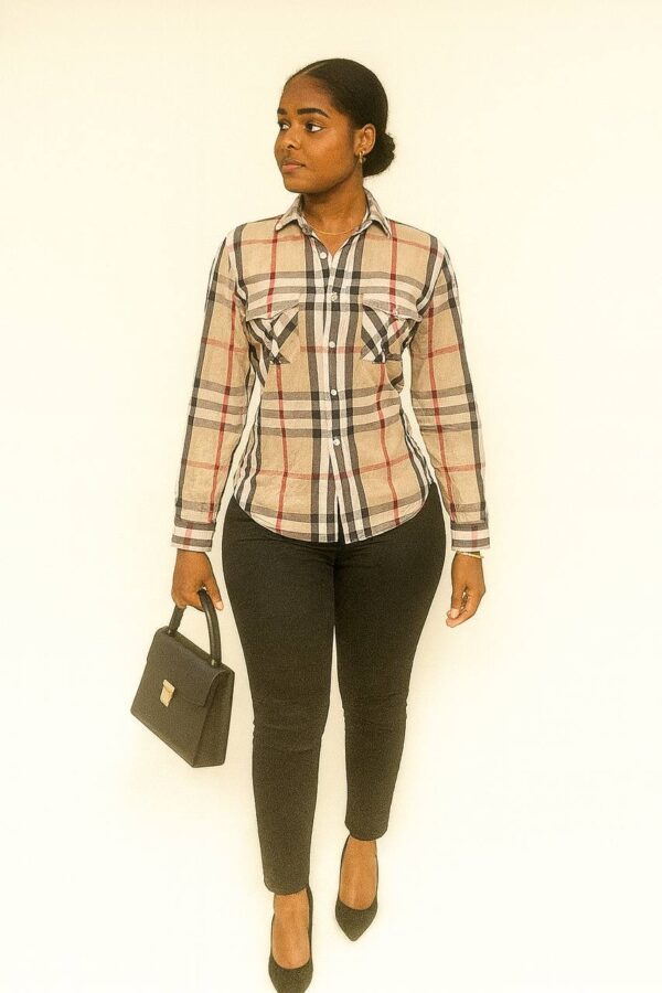 Brown checkered shirt Size 12