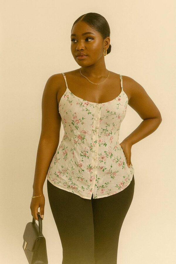 Floral light cotton cami top size 14