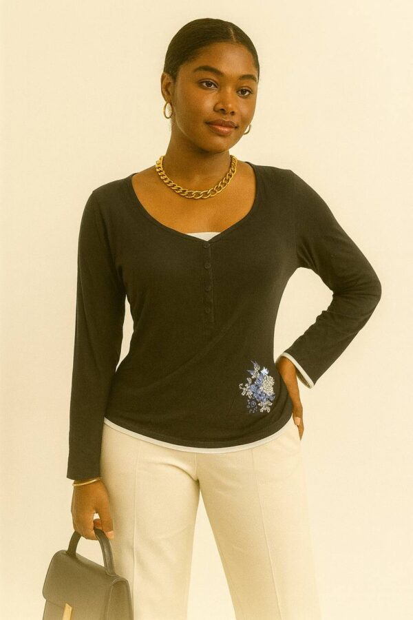 V neck polo Longsleeve top