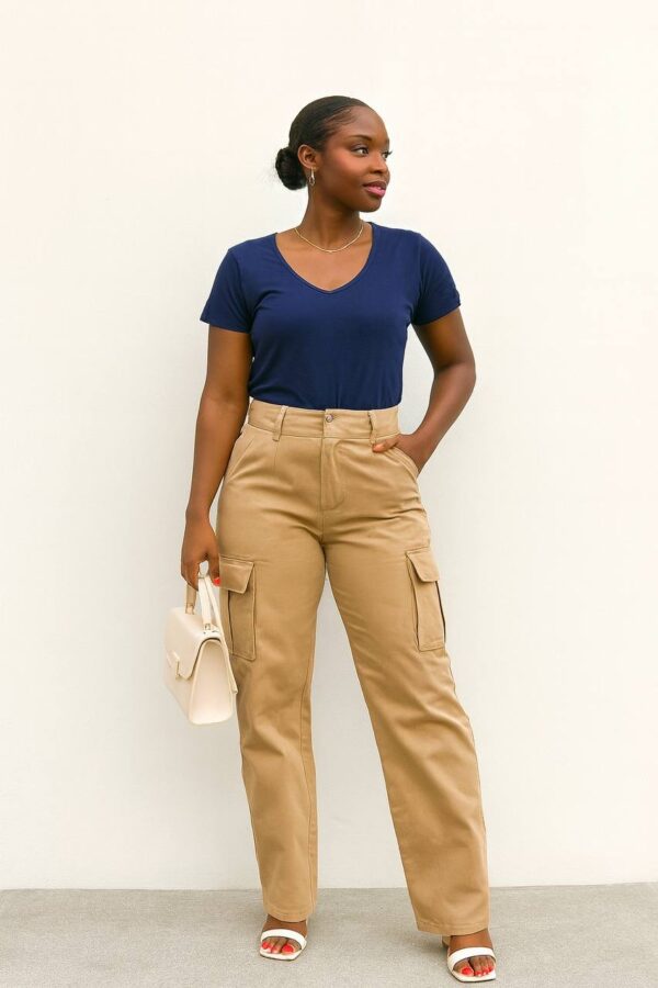 Navy blue v neck top Size 12