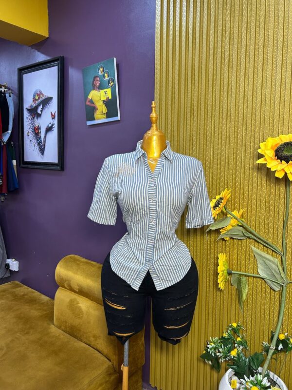 Striped blue shirt Size 10/12