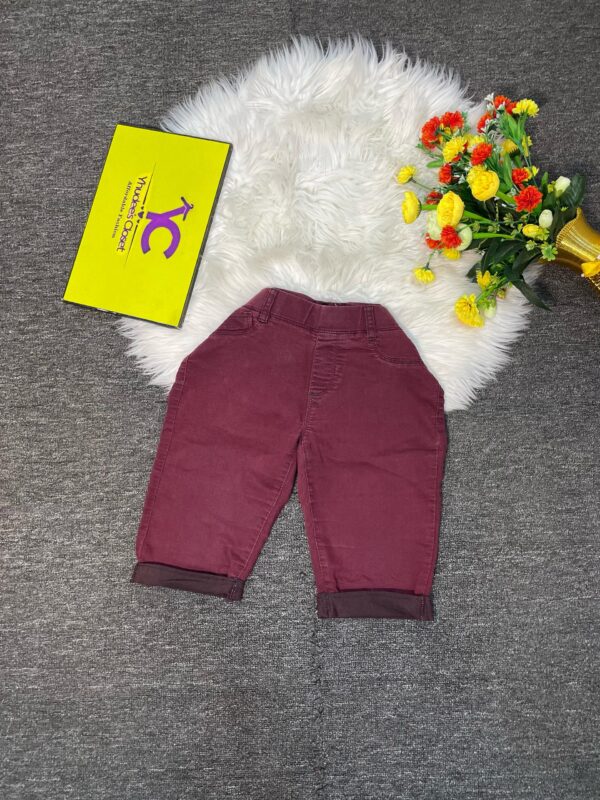 Maroon Jean Short Size 6