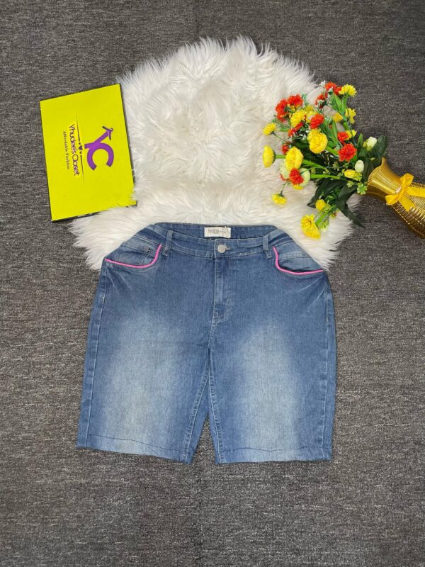 Pink Lined Blue Jean Short Size 14/16