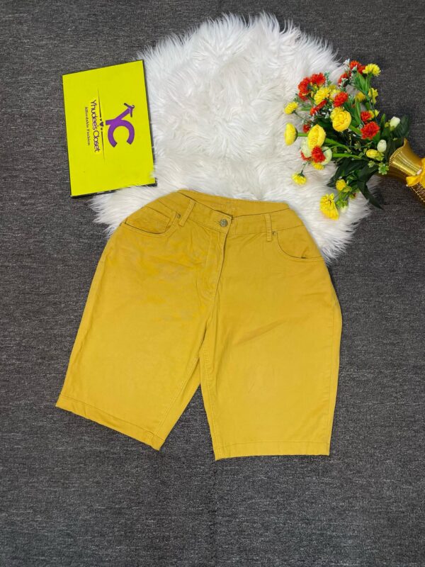 Mustard Yellow Stretchy Jean Short Size 14/16