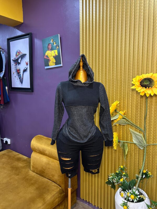 Black and White Hoodie - M