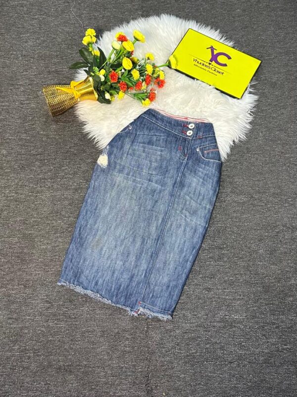 Long Blue Jean Skirt Size 8 L 27”