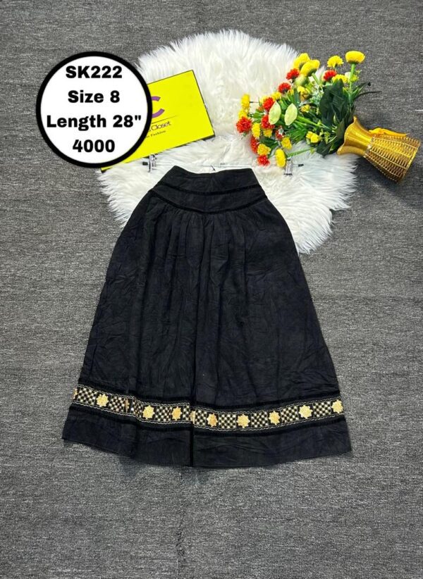 Long Black corduroy skirt Size 8 L 28”