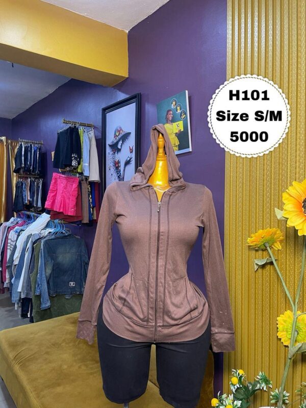 Brown Zipper Hoodie S/M