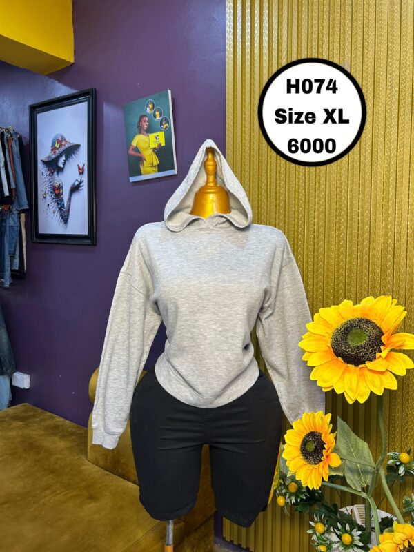 Grey Plain Hoodie XL