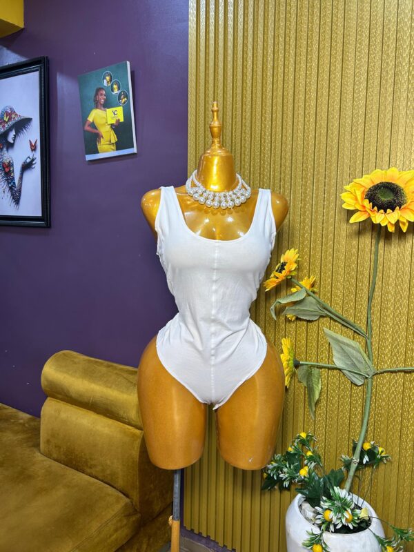 White faux corset bodysuit Size 18/20