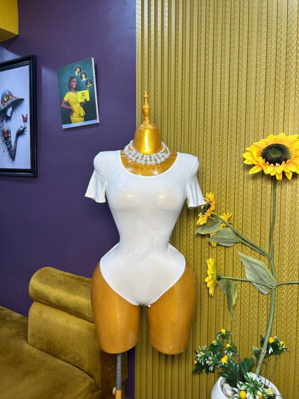 White sheer bodysuit Size 10